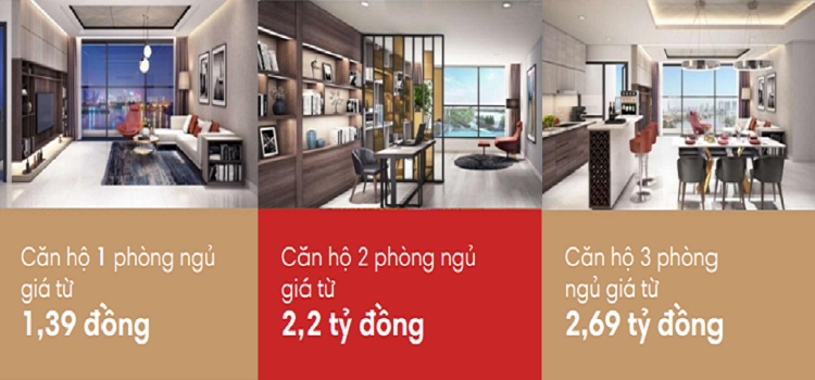 Giá bán dự kiến các căn hộ từ 1 - 3 phòng ngủ của dự án Thủ Thiêm Dragon