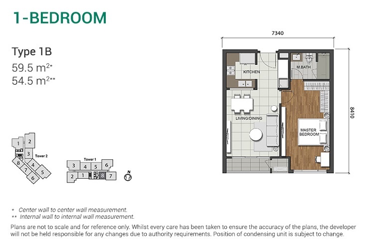 layout căn hộ 1 phòng ngủ estella heights