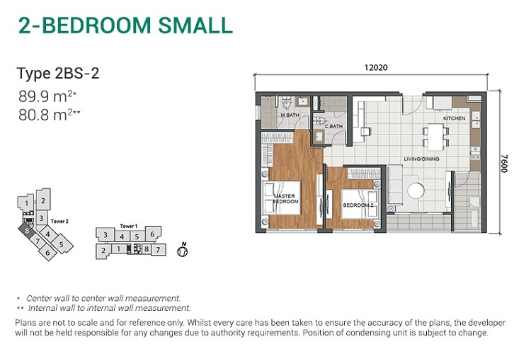 layout căn hộ 2 phòng ngủ estella heights