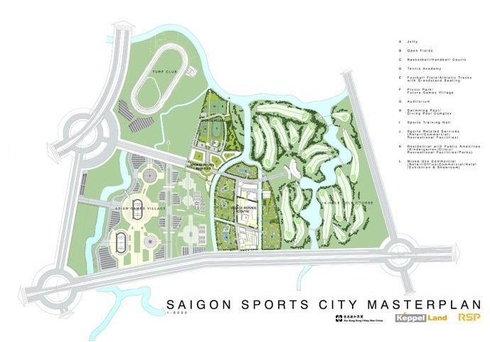Mặt bằng tổng thể dự án Saigon Sports City tại Rạch Chiếc của Keppel Land