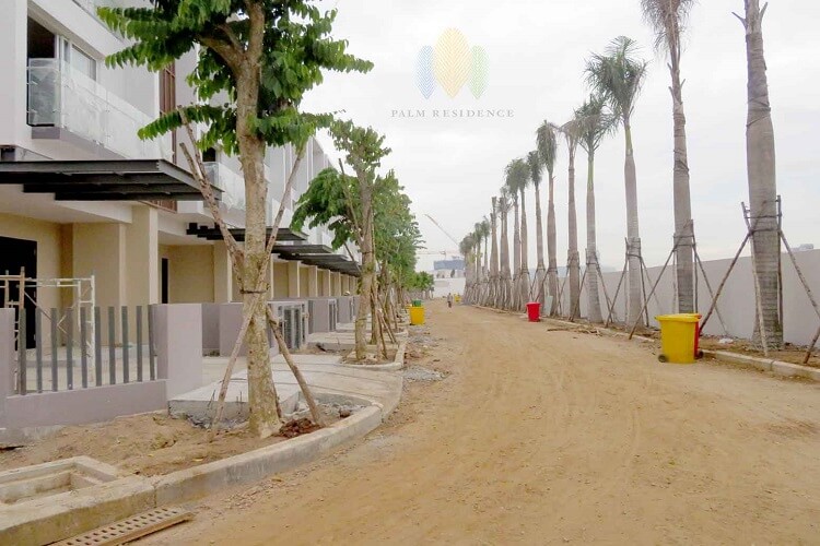 Hình ảnh đường nội bộ tại phân khu nhà thấp tầng Palm Residences