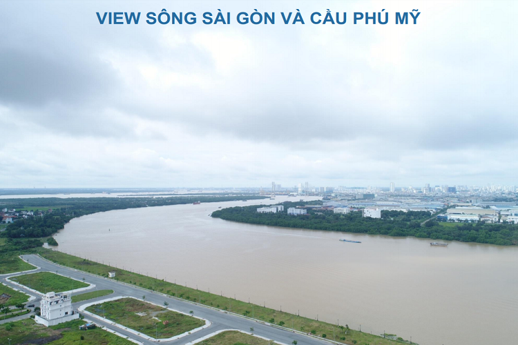 Tầm nhìn toàn cảnh sông Sài Gòn và cầu Phú Mỹ từ dự án One Verandah