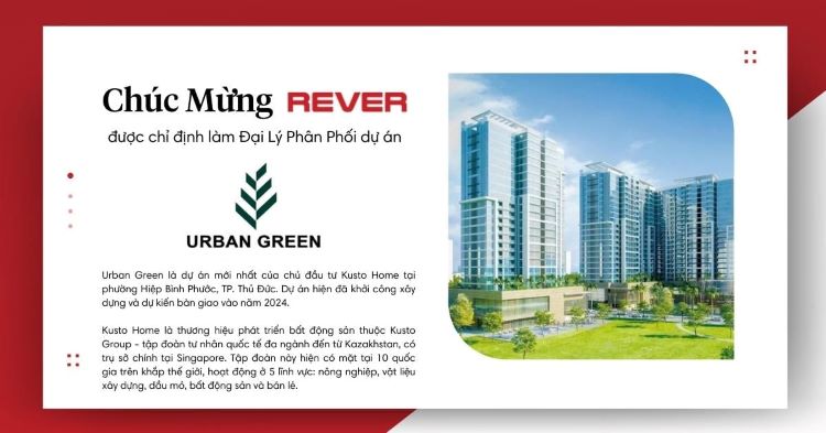 REVER phân phối chính thức dự án Urban Green của Kusto Home
